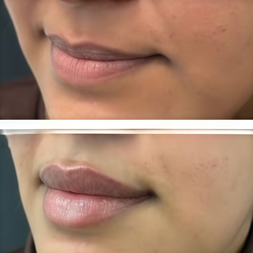 Stylage Filler Treatment before and after enhancing lips with improved definition and smoothness.