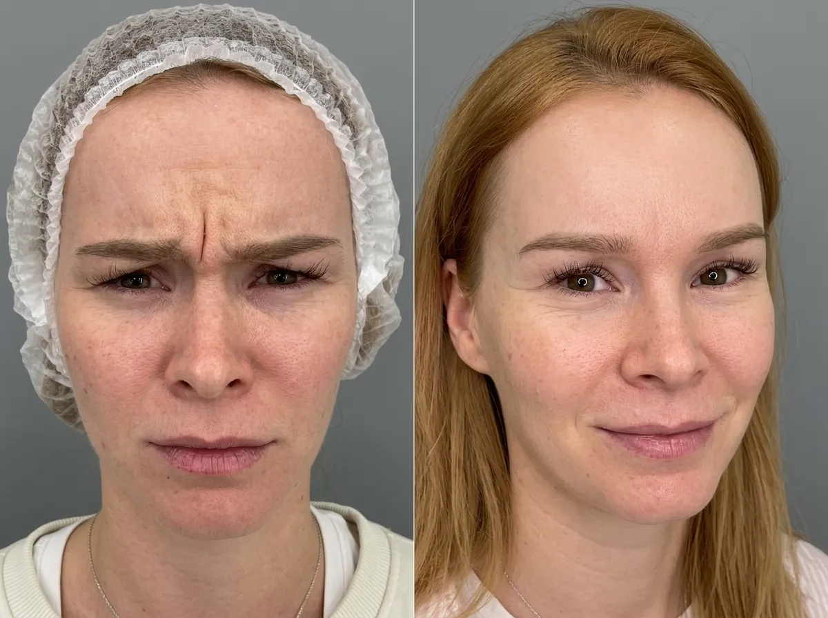 Botox injections softening forehead movement and reducing visible expression lines for a smoother appearance