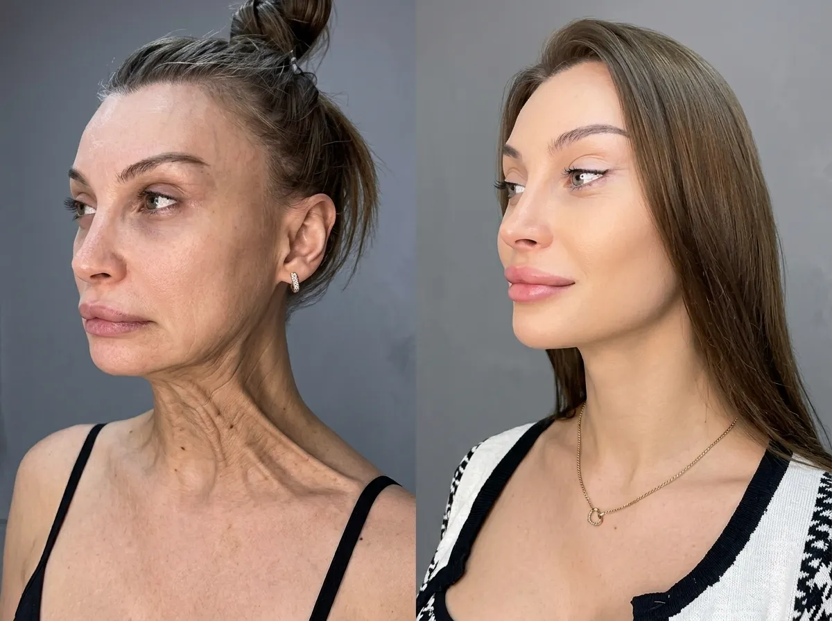 Nefertiti Neck Lift treatment in a London clinic to improve jawline definition and neck appearance