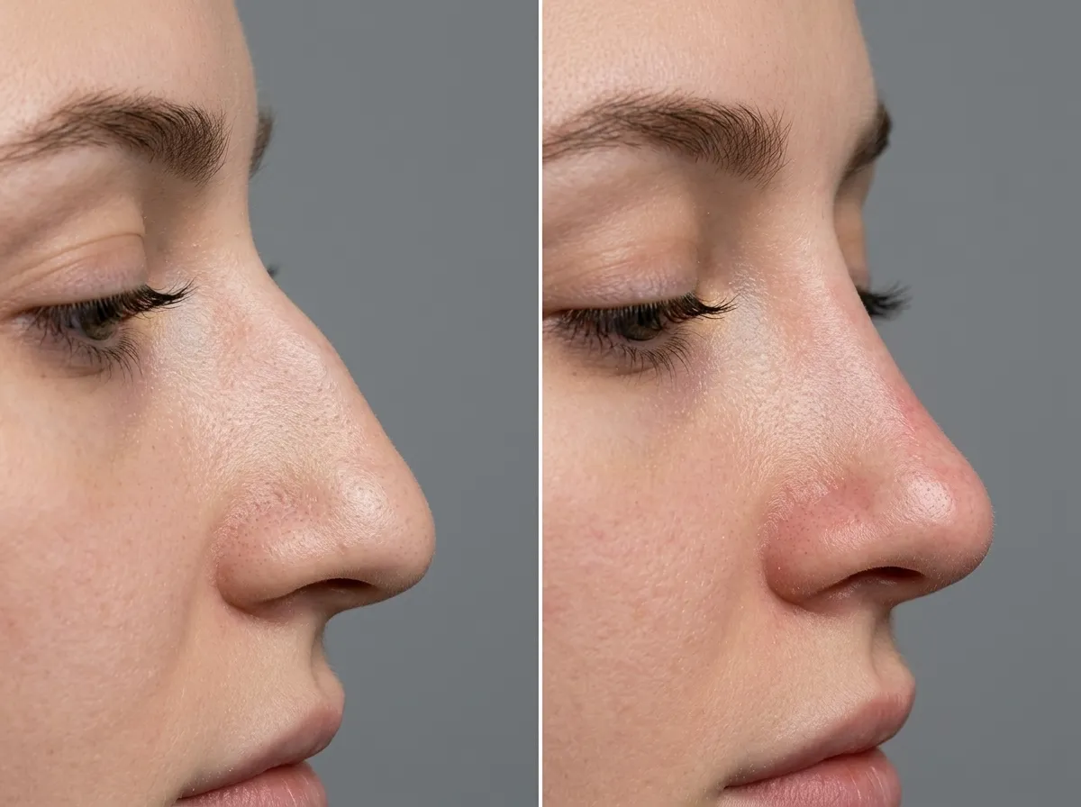 Non-surgical rhinoplasty results including recovery timeline, treatment longevity, and filler outcomes
