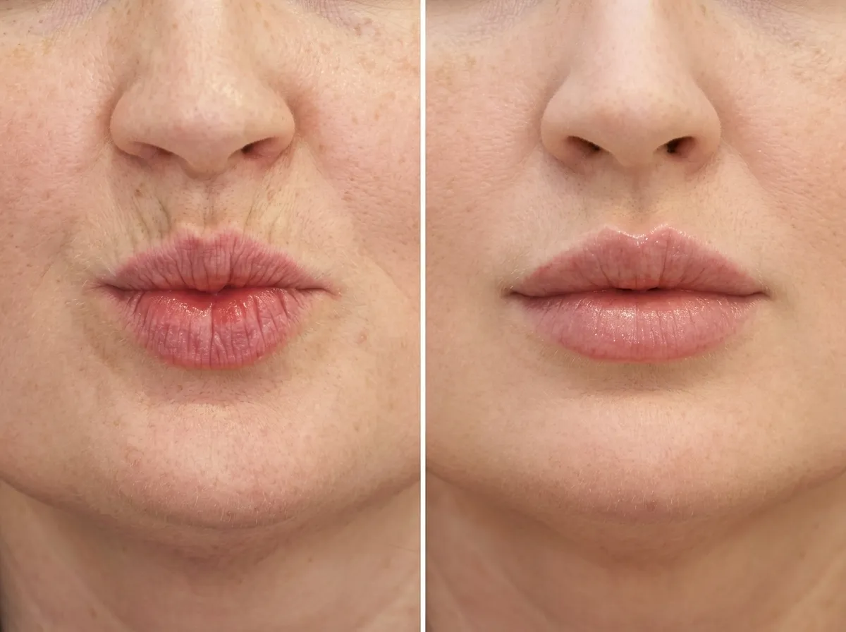 Smoker’s line filler treatment results including recovery timeline, longevity, and wrinkle reduction effects