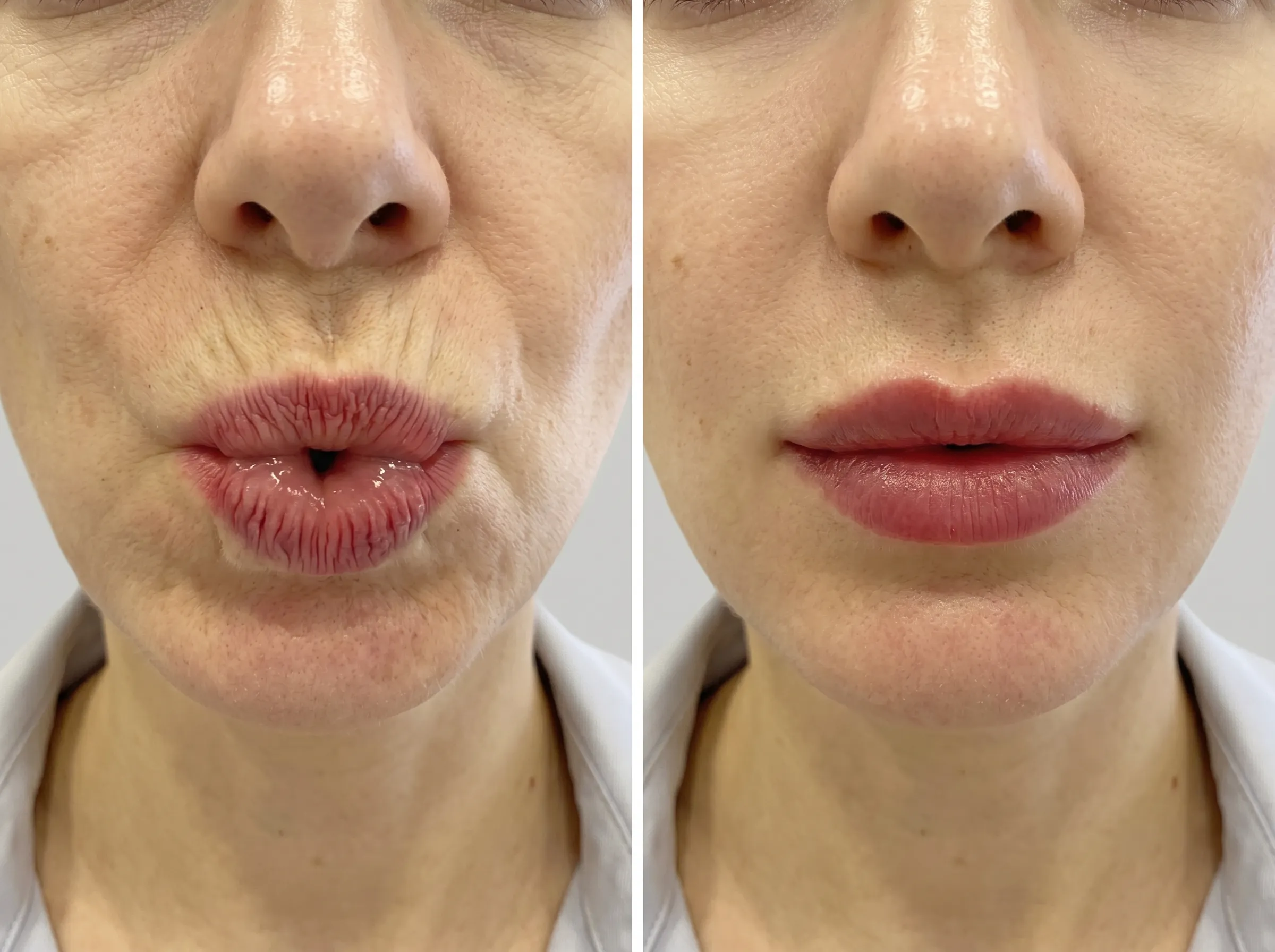 Smoker’s lines Botox treatment in a London clinic to soften vertical lip lines and improve skin smoothness