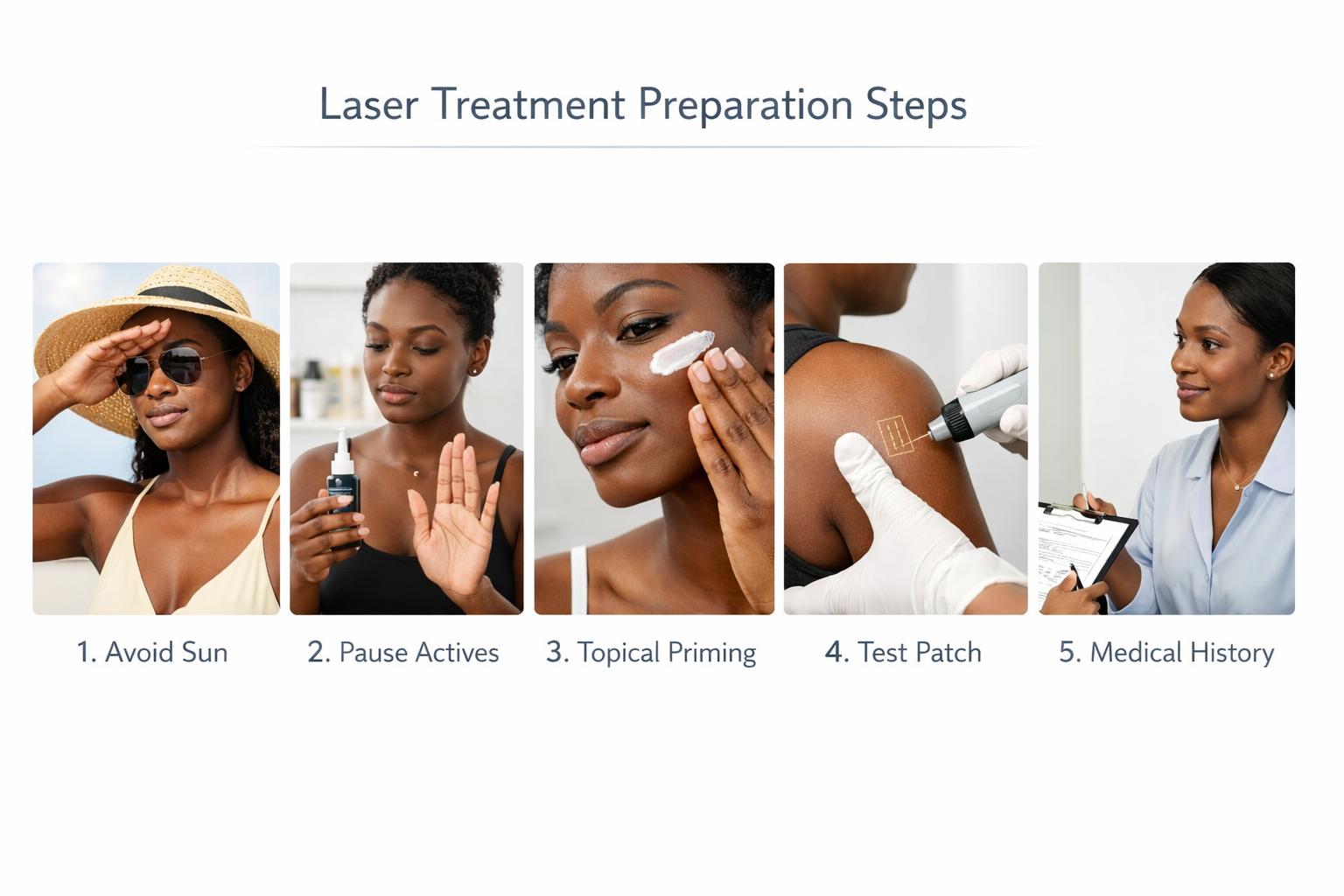 Five pre-treatment preparation steps for laser treatment on dark skin tones