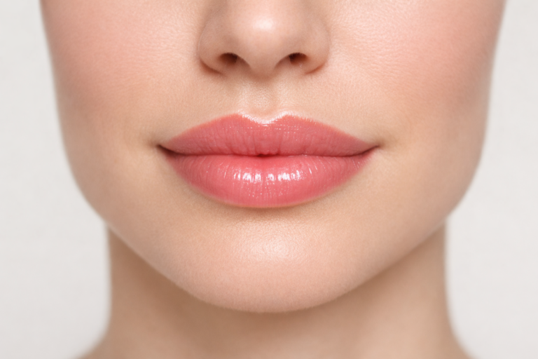 Natural-looking lip filler result showing subtle volume and defined Cupid's bow