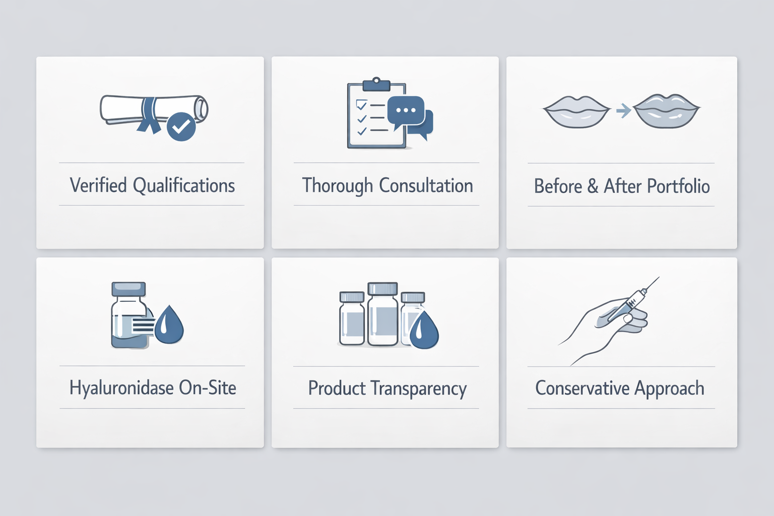 Checklist of six questions to ask when choosing a qualified lip filler injector